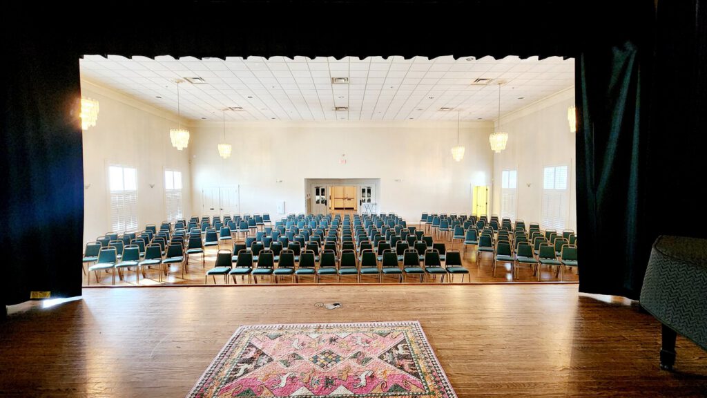 The Concert Hall at Friday Musicale set for a performance