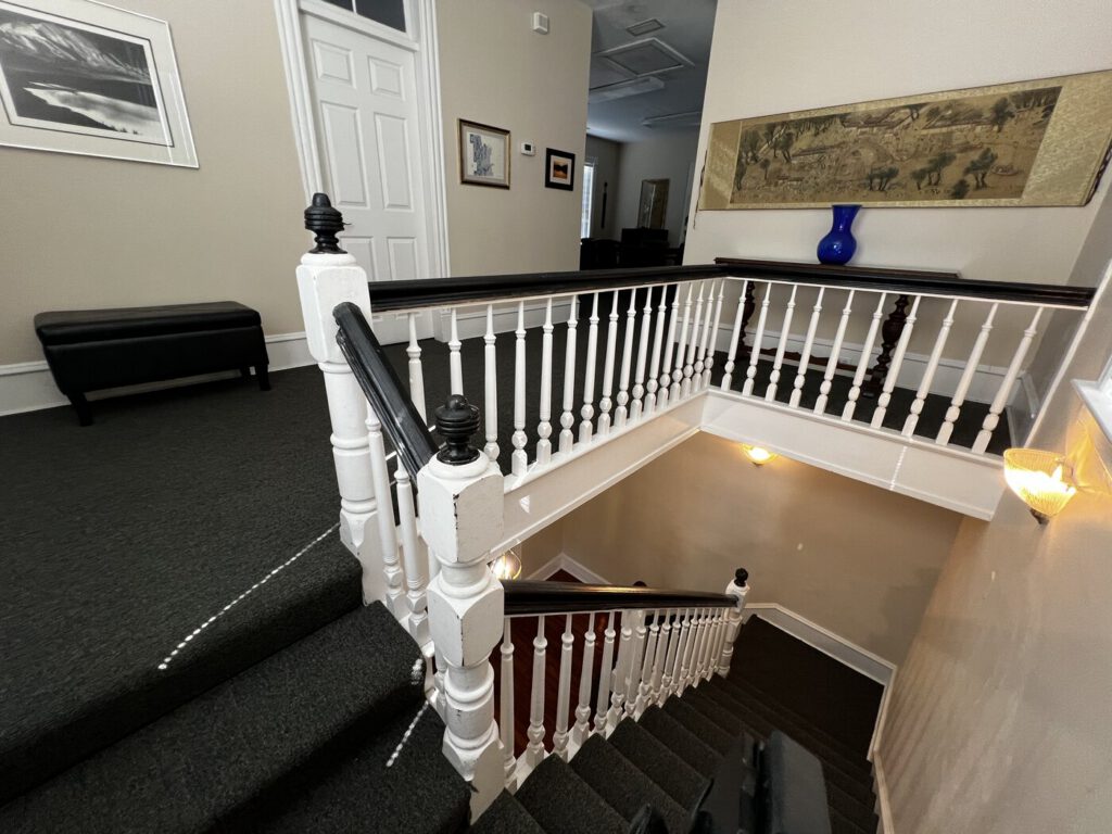 The staircase inside the Artist Cottage