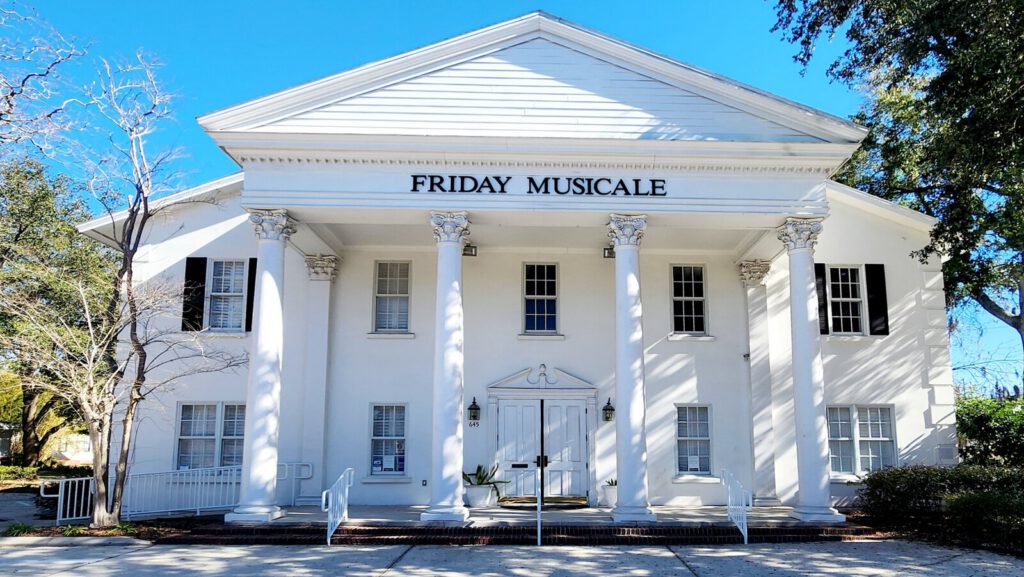 The historic Friday Musicale building on the Riverside campus